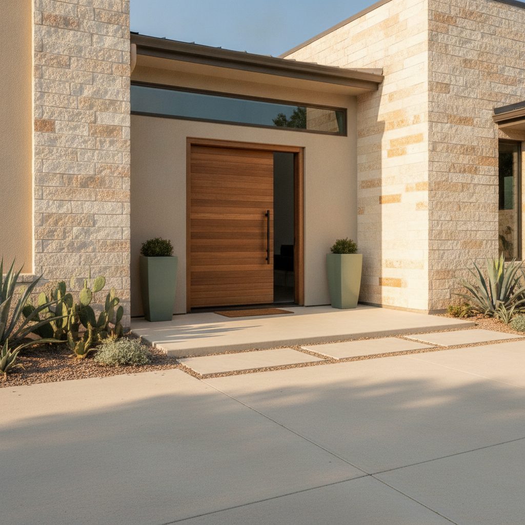 A zero-step entry in a completed aging-in-place accessibility project — representative of our work in Bulverde & Spring Branch, TX.
