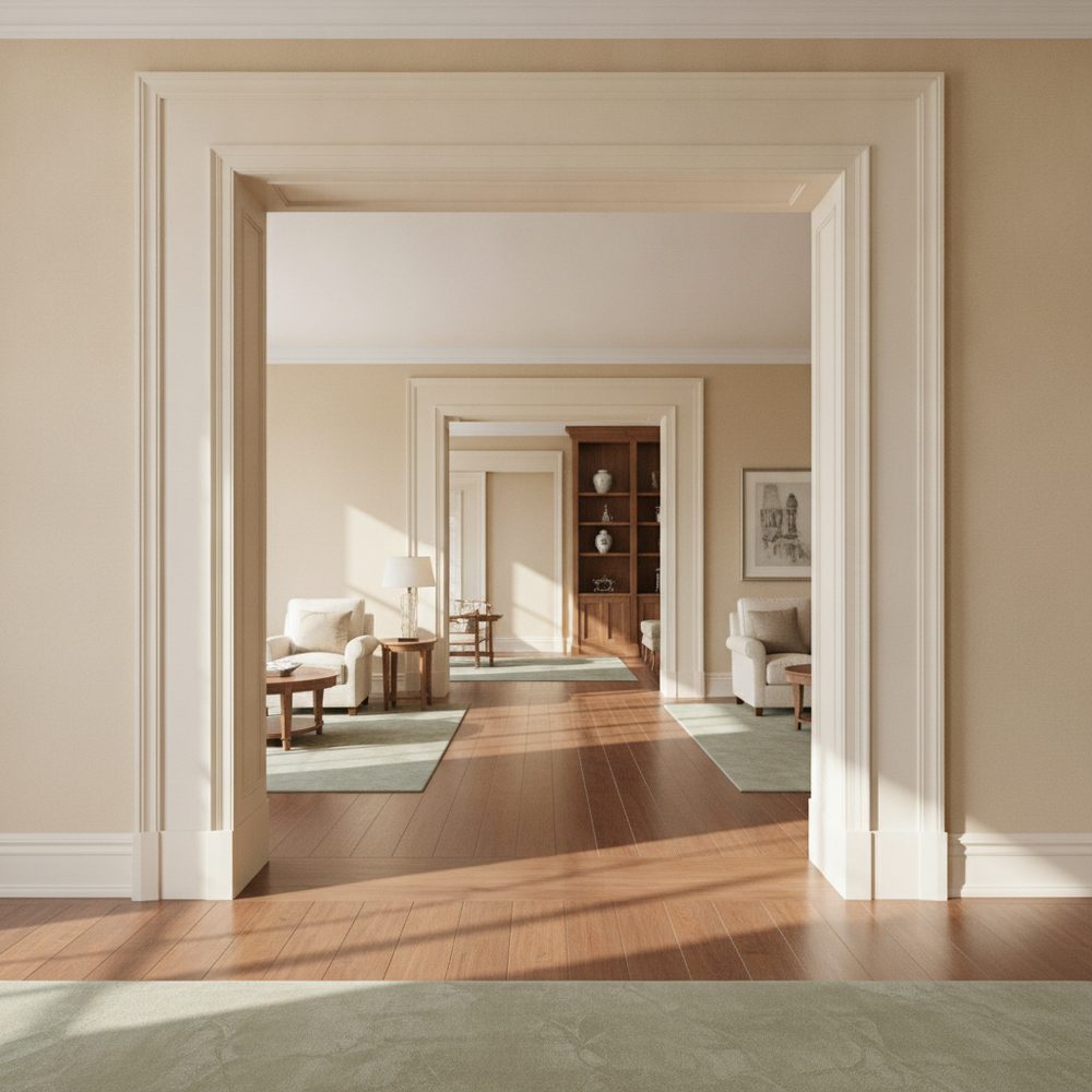 36-inch widened doorway with flush zero-step threshold — universal design home modification by Live Oak Home Access in Central Texas